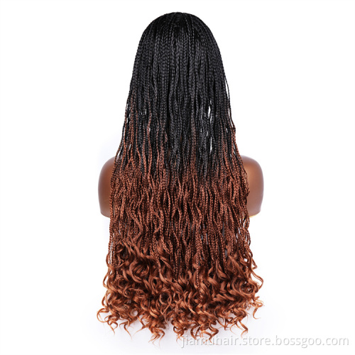 Wave Braids Wigs Synthetic Goddess Box Braided Wigs Crochet Hair Braids for Women